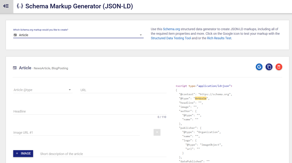 schema markup generator tool