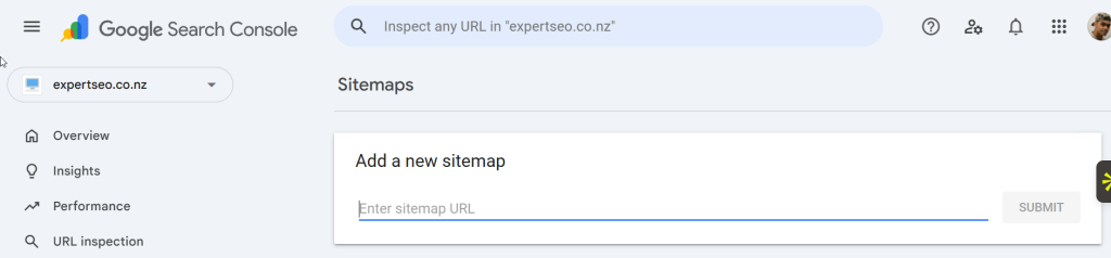 add sitemap google search console screenshot