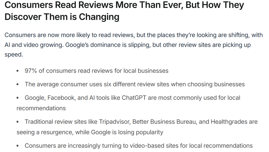 97% of consumers read reviews