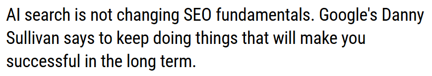 Danny Sullivan of Google on AI search rewarding SEO fundamentals